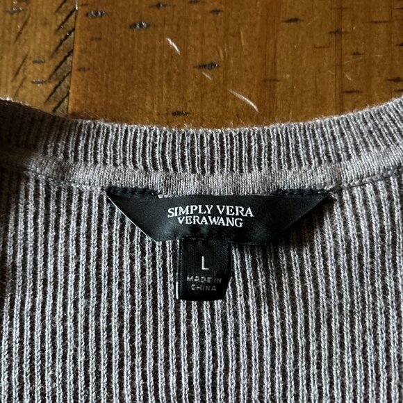 simply vera wang Brown Knit Sweater Over Blouse Size Large NWT - Picture 4 of 8